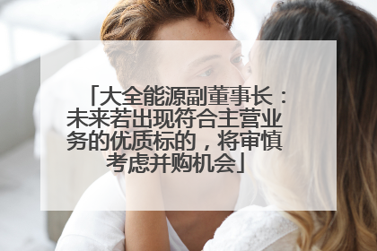 大全能源副董事长：未来若出现符合主营业务的优质标的，将审慎考虑并购机会