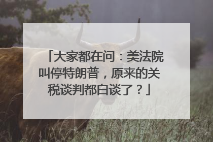 大家都在问：美法院叫停特朗普，原来的关税谈判都白谈了？