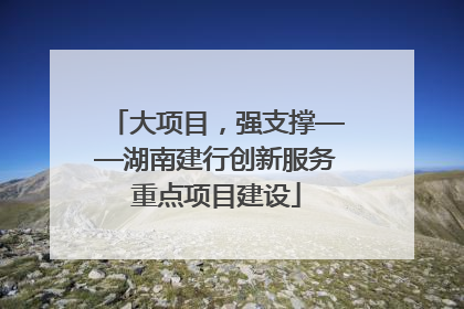 大项目，强支撑——湖南建行创新服务重点项目建设