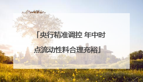 央行精准调控 年中时点流动性料合理充裕