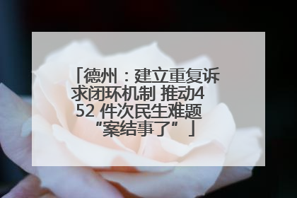 德州：建立重复诉求闭环机制 推动452 件次民生难题 “案结事了”