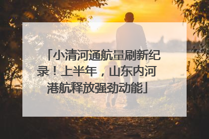 小清河通航量刷新纪录！上半年，山东内河港航释放强劲动能