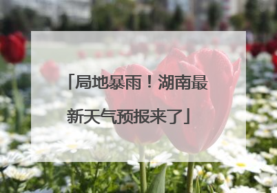 局地暴雨！湖南最新天气预报来了