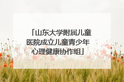 山东大学附属儿童医院成立儿童青少年心理健康协作组