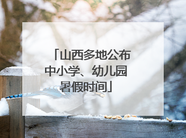 山西多地公布中小学、幼儿园暑假时间
