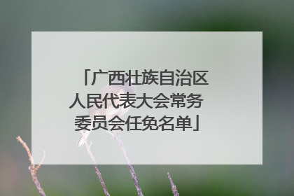 广西壮族自治区人民代表大会常务委员会任免名单