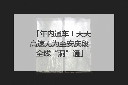 年内通车！天天高速无为至安庆段全线“洞”通