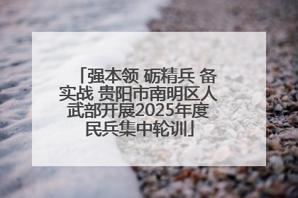 强本领 砺精兵 备实战 贵阳市南明区人武部开展2025年度民兵集中轮训