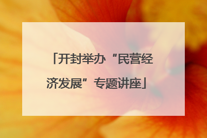 开封举办“民营经济发展”专题讲座