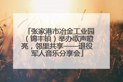 张家港市冶金工业园（锦丰镇）举办歌声嘹亮，邻里共享——退役军人音乐分享会
