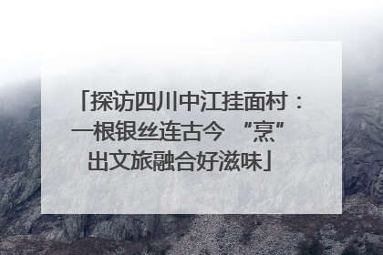 探访四川中江挂面村：一根银丝连古今 “烹”出文旅融合好滋味