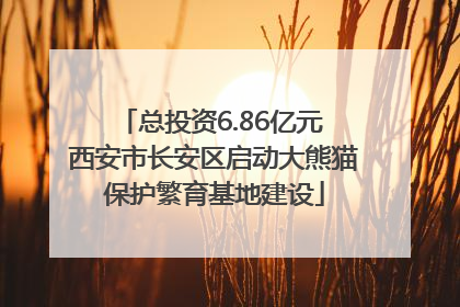 总投资6.86亿元 西安市长安区启动大熊猫保护繁育基地建设