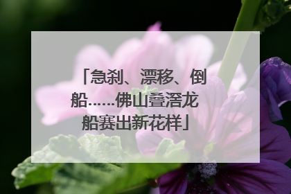 急刹、漂移、倒船……佛山叠滘龙船赛出新花样