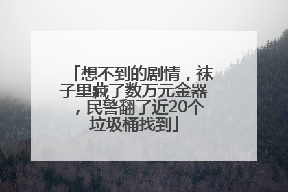 想不到的剧情，袜子里藏了数万元金器，民警翻了近20个垃圾桶找到