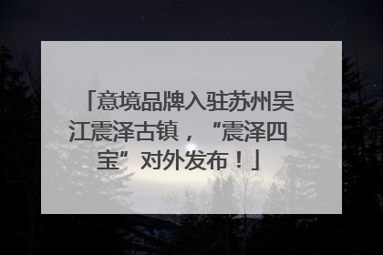 意境品牌入驻苏州吴江震泽古镇，“震泽四宝”对外发布！