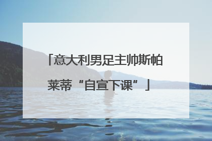 意大利男足主帅斯帕莱蒂“自宣下课”