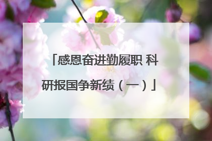 感恩奋进勤履职 科研报国争新绩（一）
