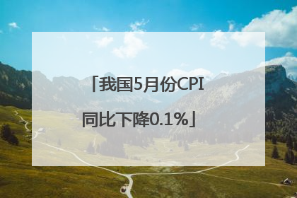 我国5月份CPI同比下降0.1%