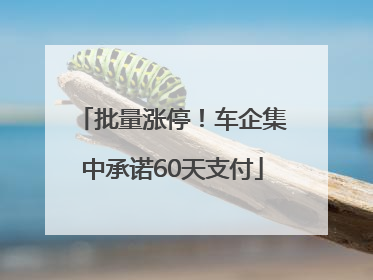 批量涨停！车企集中承诺60天支付