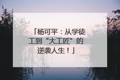 杨可平：从学徒工到“大工匠”的逆袭人生！