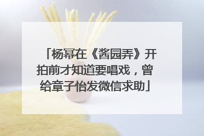杨幂在《酱园弄》开拍前才知道要唱戏，曾给章子怡发微信求助