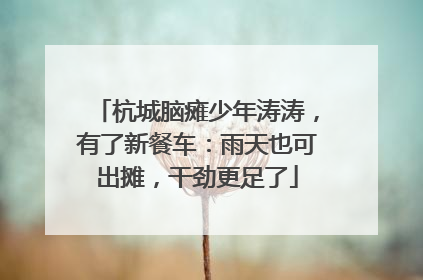 杭城脑瘫少年涛涛，有了新餐车：雨天也可出摊，干劲更足了