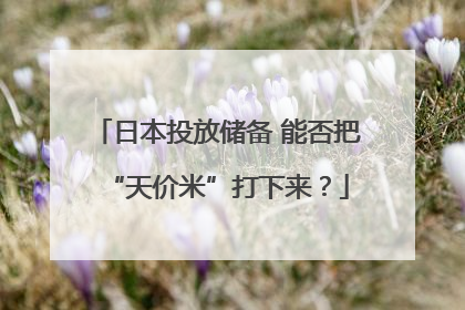日本投放储备 能否把“天价米”打下来？