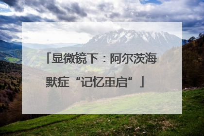 显微镜下：阿尔茨海默症“记忆重启”