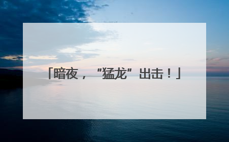 暗夜，“猛龙”出击！