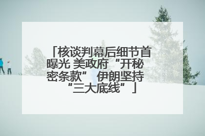 核谈判幕后细节首曝光 美政府“开秘密条款” 伊朗坚持“三大底线”