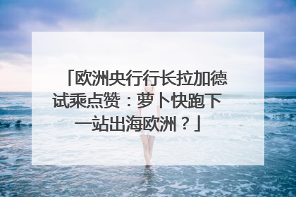 欧洲央行行长拉加德试乘点赞：萝卜快跑下一站出海欧洲？