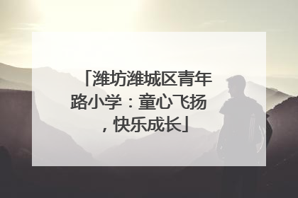 潍坊潍城区青年路小学：童心飞扬，快乐成长