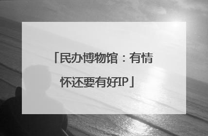 民办博物馆：有情怀还要有好IP