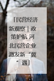 民营经济新观察｜政策护航 河北民营企业激发新“冀”遇