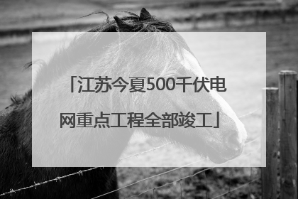江苏今夏500千伏电网重点工程全部竣工