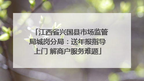 江西省兴国县市场监管局城岗分局：送年报指导上门 解商户服务难题