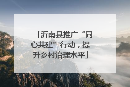 沂南县推广“同心共建”行动，提升乡村治理水平