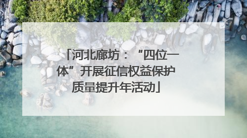 河北廊坊：“四位一体”开展征信权益保护质量提升年活动