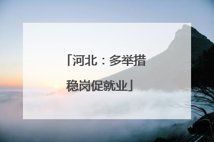 河北：多举措稳岗促就业