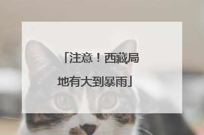 注意！西藏局地有大到暴雨
