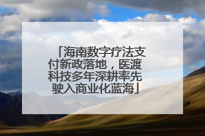 海南数字疗法支付新政落地，医渡科技多年深耕率先驶入商业化蓝海