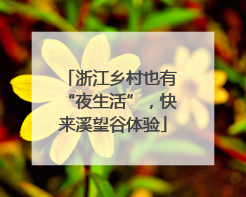 浙江乡村也有“夜生活”，快来溪望谷体验