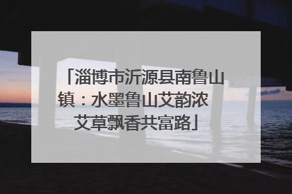 淄博市沂源县南鲁山镇：水墨鲁山艾韵浓 艾草飘香共富路