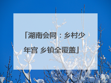 湖南会同：乡村少年宫 乡镇全覆盖
