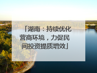湖南：持续优化营商环境，力促民间投资提质增效