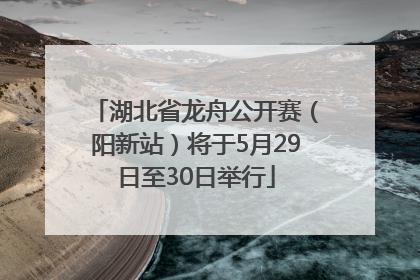 湖北省龙舟公开赛（阳新站）将于5月29日至30日举行
