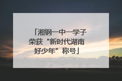 湘钢一中一学子荣获“新时代湖南好少年”称号
