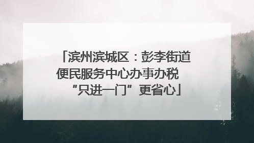 滨州滨城区：彭李街道便民服务中心办事办税 “只进一门”更省心