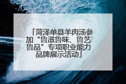 菏泽单县羊肉汤参加“鲁滋鲁味、鲁艺鲁品”专项职业能力品牌展示活动