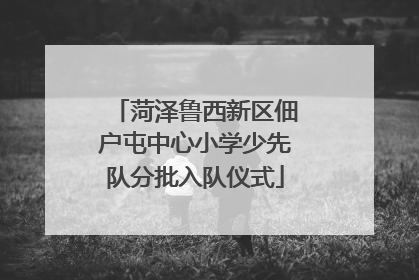 菏泽鲁西新区佃户屯中心小学少先队分批入队仪式